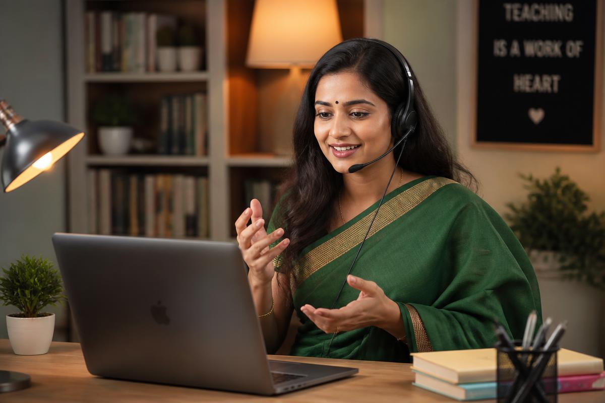 Verified teacher taking a live online class